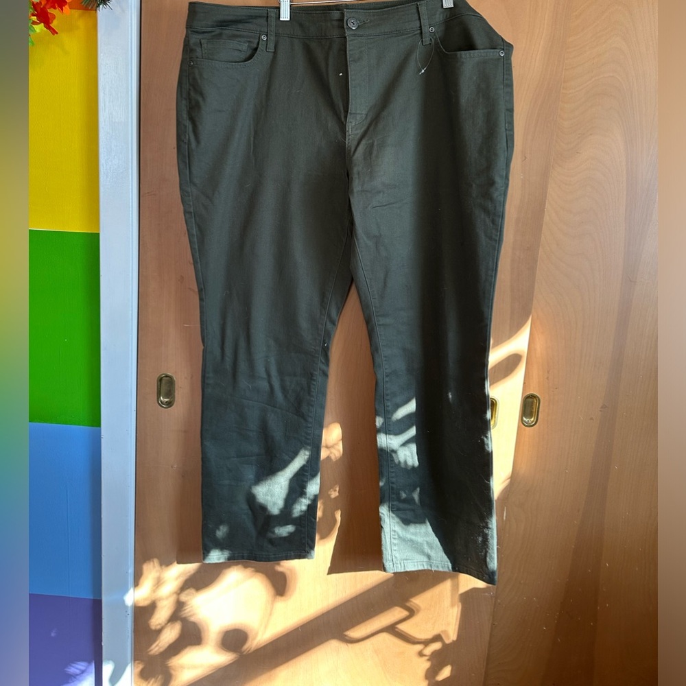 Army green jeans.
